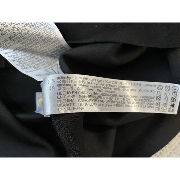 NWT Zara Sz S Faux Suede Black Shift Dress Short Slv Gold Buttons - Picture 9 of 12